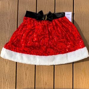BORN FAMOUS SEQUIN SANTA CHRISTMAS SKIRT SIZE XS NWTS!